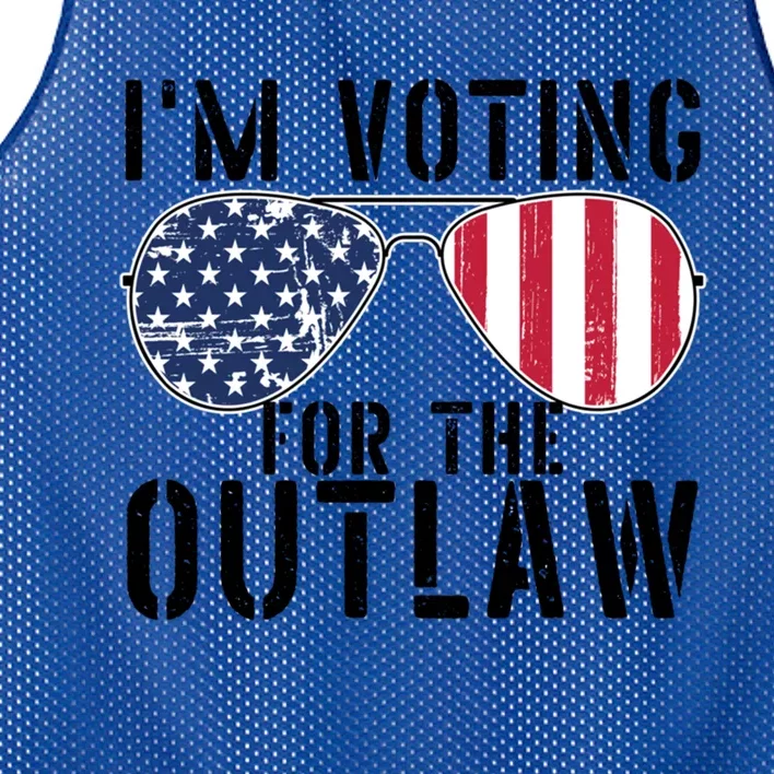 IM Voting For The Outlaw Meaningful Gift Fourth Of July Trump 2028 Great Gift Mesh Reversible Basketball Jersey Tank