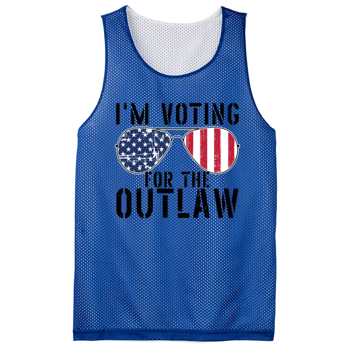 IM Voting For The Outlaw Meaningful Gift Fourth Of July Trump 2028 Great Gift Mesh Reversible Basketball Jersey Tank