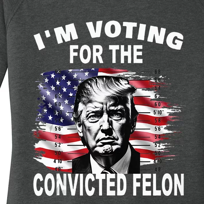 IM Voting For The Convicted Felon 2024 Women's Perfect Tri Tunic Long Sleeve Shirt