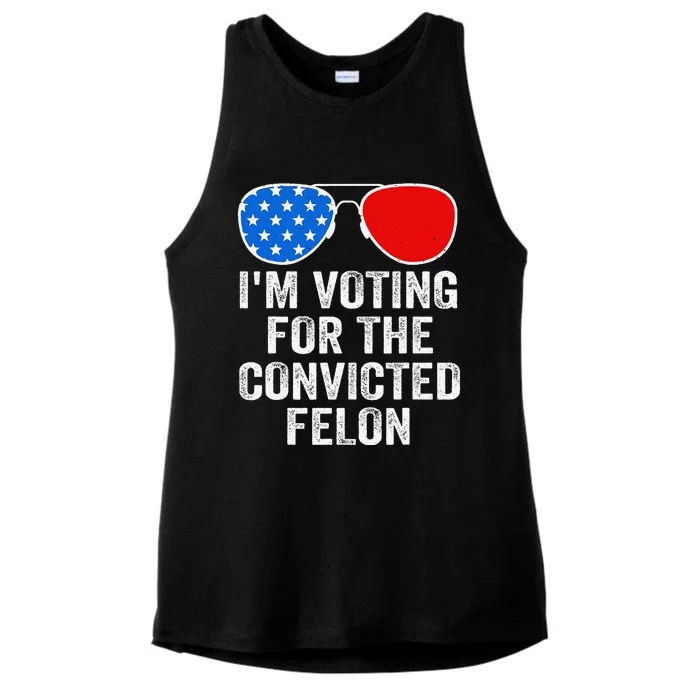 IM Voting For The Convicted Felon Funny Pro 2024 Ladies Tri-Blend Wicking Tank