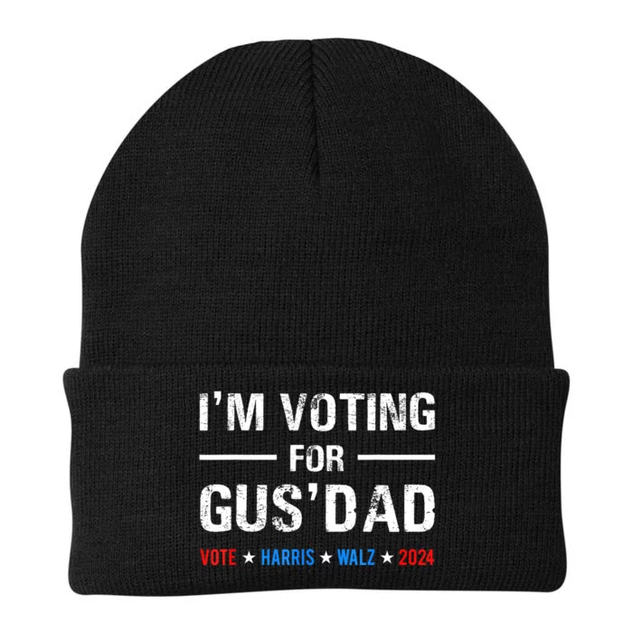 IM Voting For Gus Dad Vote Harris Walz 2024 Knit Cap Winter Beanie