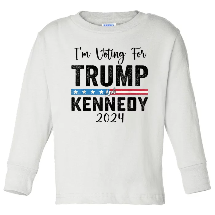 IM Voting For Trump And Kennedy 2024 Toddler Long Sleeve Shirt