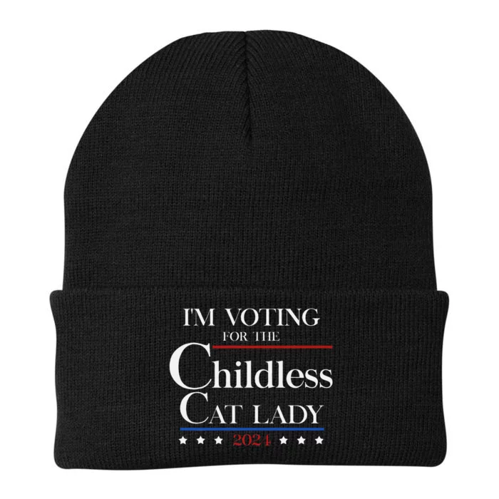 IM Voting For The Childless Cat Lady Vote For Kamala Knit Cap Winter Beanie