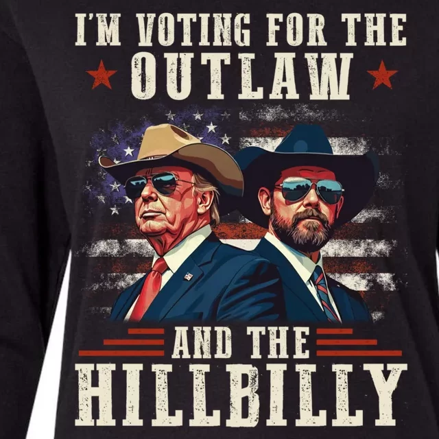 IM Voting For The Outlaw And The Hillbilly Trump Vance 2024 Womens Cotton Relaxed Long Sleeve T-Shirt