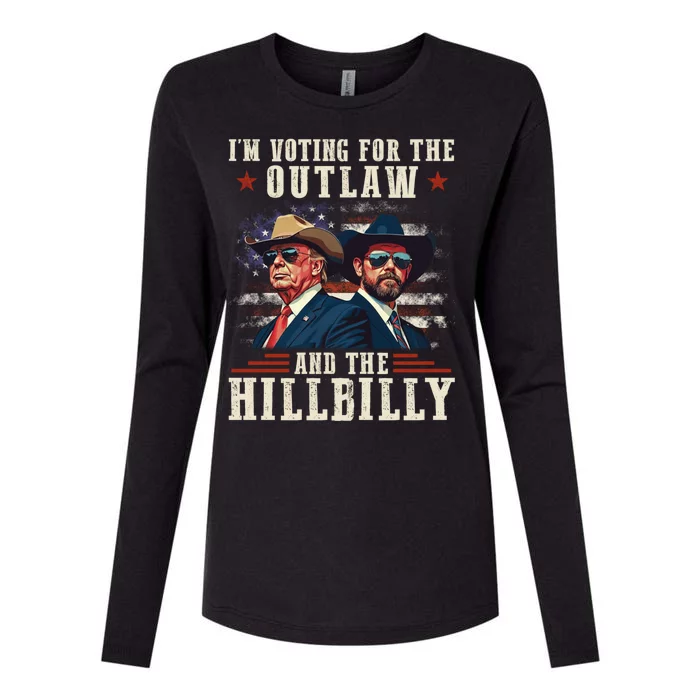 IM Voting For The Outlaw And The Hillbilly Trump Vance 2024 Womens Cotton Relaxed Long Sleeve T-Shirt