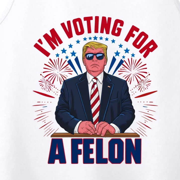 Im Voting For The Felon Trump 2024 Election Funny Convicted Felon Performance Tank