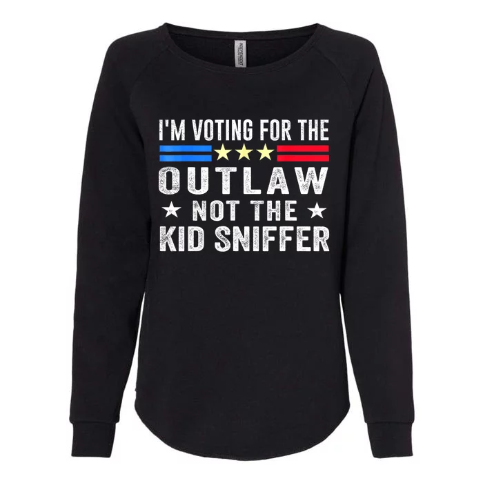 Im Voting For The Outlaw Not The Sniffer 2024 Messy Bun Gift Womens California Wash Sweatshirt