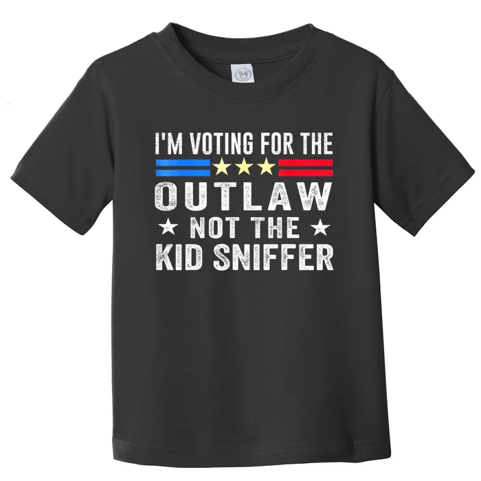 Im Voting For The Outlaw Not The Sniffer 2024 Messy Bun Gift Toddler T-Shirt