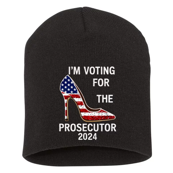 I’M Voting For The Prosecutor High Heel Stilettos Us Flag Short Acrylic Beanie