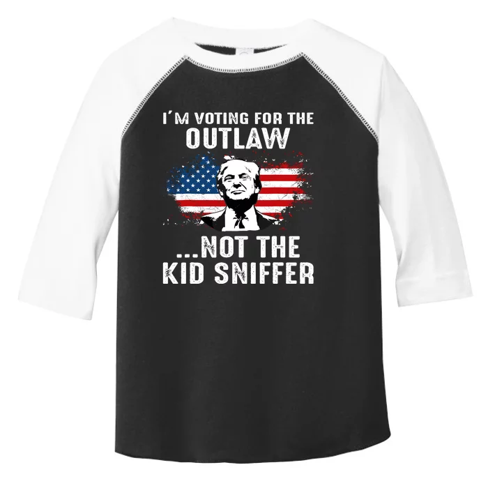 IM Voting For The Outlaw Not The Ki.D Sniffer Trump 2024 Toddler Fine Jersey T-Shirt