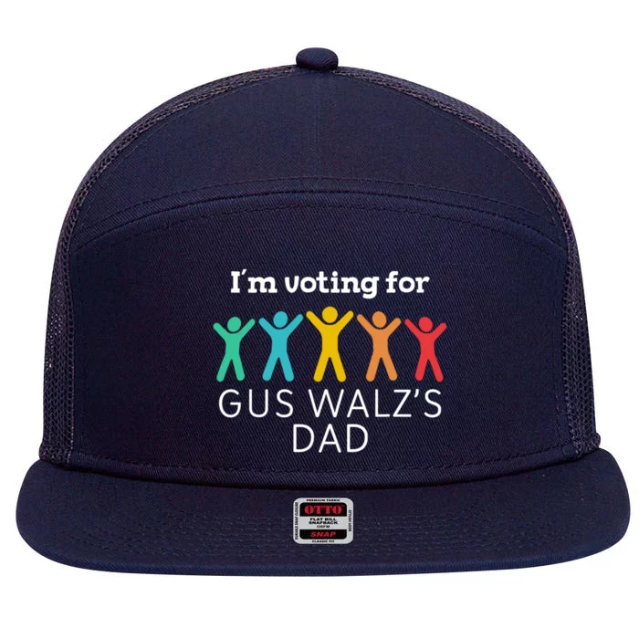 IM Voting For Gus Walz Dad Harris Walz 2024 7 Panel Mesh Trucker Snapback Hat