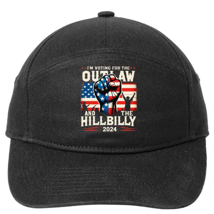 IM Voting For The Outlaw And The Hillbilly 2024 Us Flag 7-Panel Snapback Hat