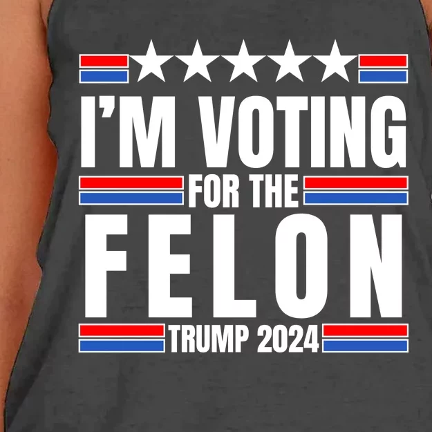 IM Voting For The Felon Trump 2024 Proud Supporter Women's Knotted Racerback Tank