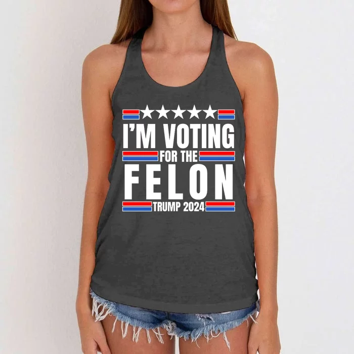 IM Voting For The Felon Trump 2024 Proud Supporter Women's Knotted Racerback Tank