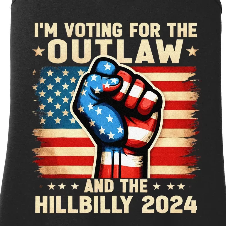 Im Voting For The Outlaw And The Hillbilly 2024 Us Flag Ladies Essential Tank