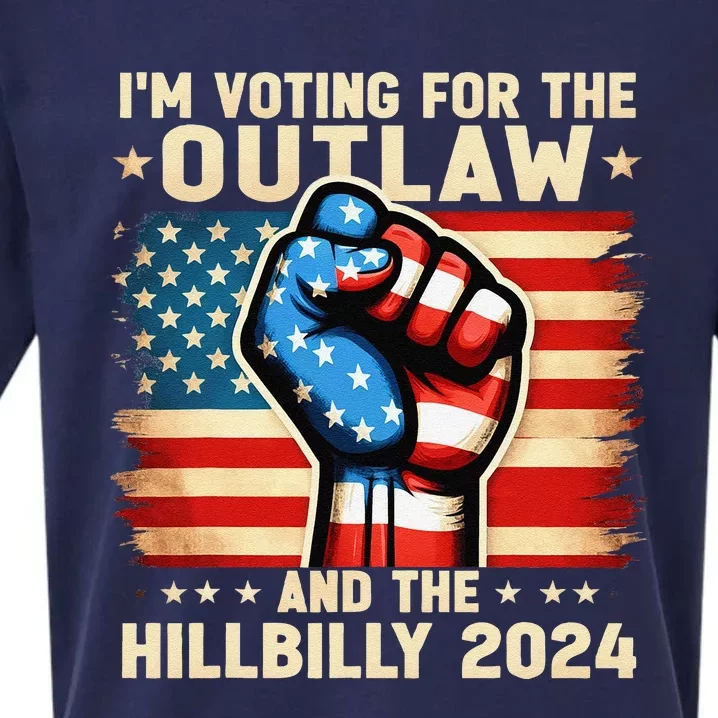 Im Voting For The Outlaw And The Hillbilly 2024 Us Flag Sueded Cloud Jersey T-Shirt