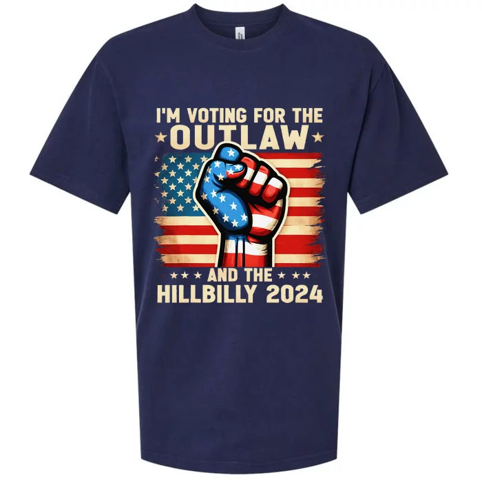 Im Voting For The Outlaw And The Hillbilly 2024 Us Flag Sueded Cloud Jersey T-Shirt