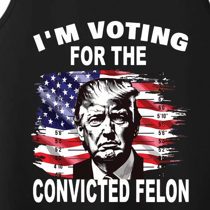 Im Voting For The Convicted Felon 2024 Funny Pro Trump Performance Tank