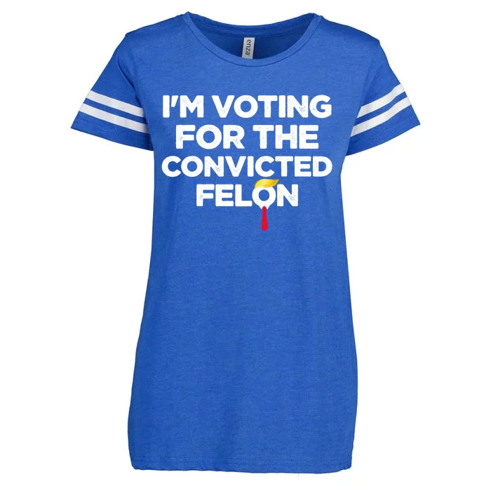 Im Voting For The Convicted Felon Funny Pro Trump 2024 Enza Ladies Jersey Football T-Shirt