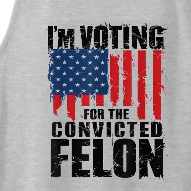 Im Voting For The Convicted Felon Funny Pro Trump 2024 Ladies Tri-Blend Wicking Tank