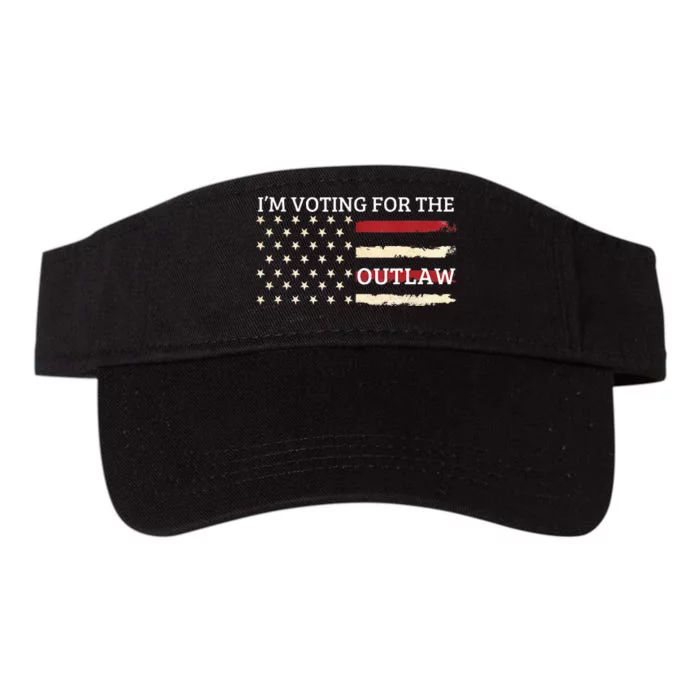 IM Voting For The Outlaw 2024 American Flag Valucap Bio-Washed Visor