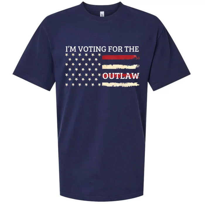 IM Voting For The Outlaw 2024 American Flag Sueded Cloud Jersey T-Shirt