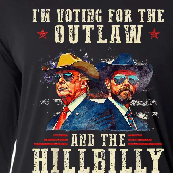 IM Voting For The Outlaw And The Hillbilly Trump Vance Gift Cooling Performance Long Sleeve Crew