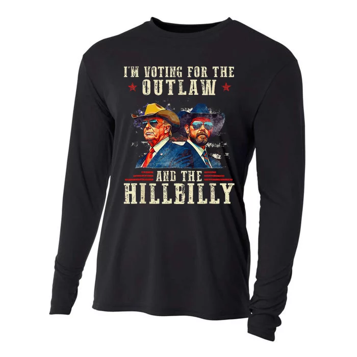 IM Voting For The Outlaw And The Hillbilly Trump Vance Gift Cooling Performance Long Sleeve Crew