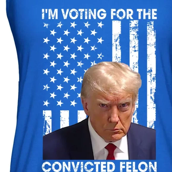 IM Voting For The Convicted Felon Funny Trump 2024 Election Gift Ladies Essential Flowy Tank