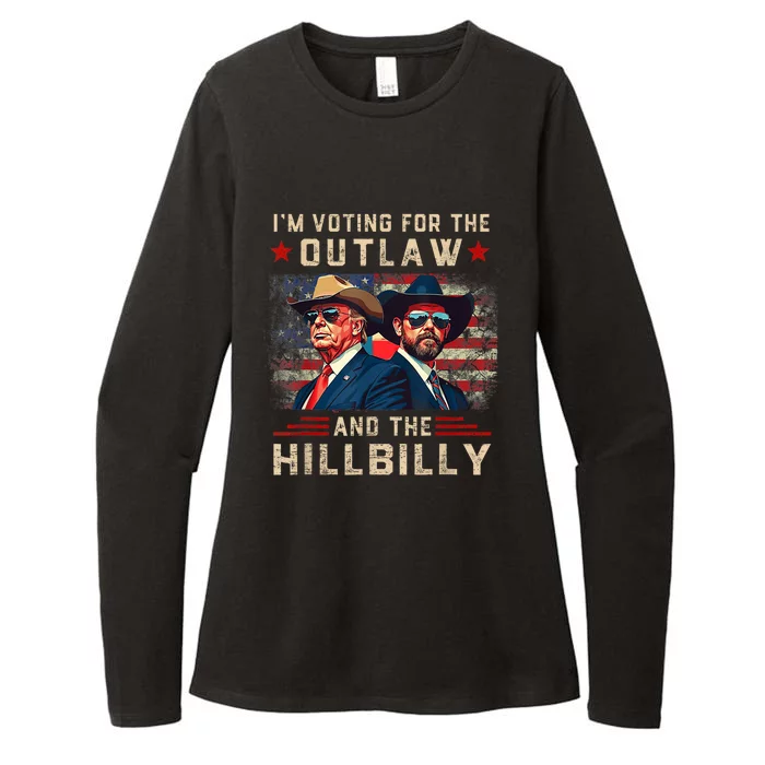 IM Voting For The Outlaw And The Hillbilly Trump Vance 2024 Womens CVC Long Sleeve Shirt