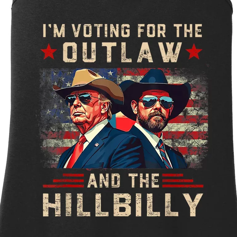 IM Voting For The Outlaw And The Hillbilly Trump Vance 2024 Ladies Essential Tank