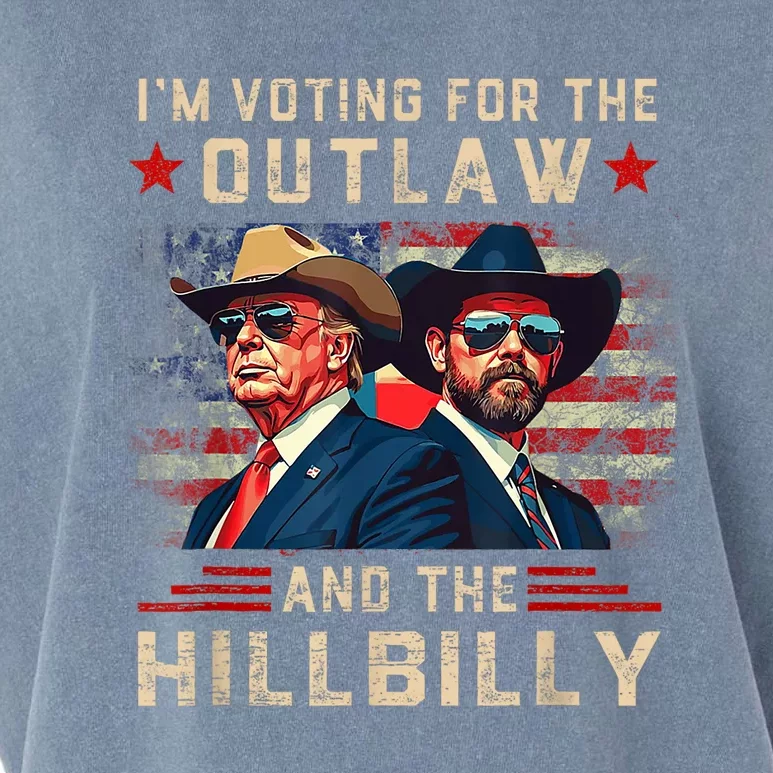 IM Voting For The Outlaw And The Hillbilly Trump Vance 2024 Garment-Dyed Women's Muscle Tee