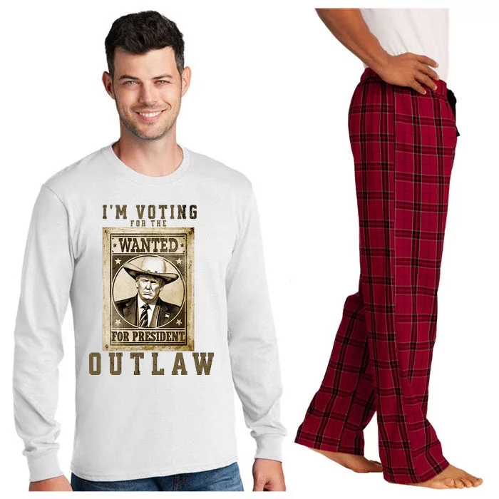 IM Voting For The Outlaw Wanted For President Long Sleeve Pajama Set