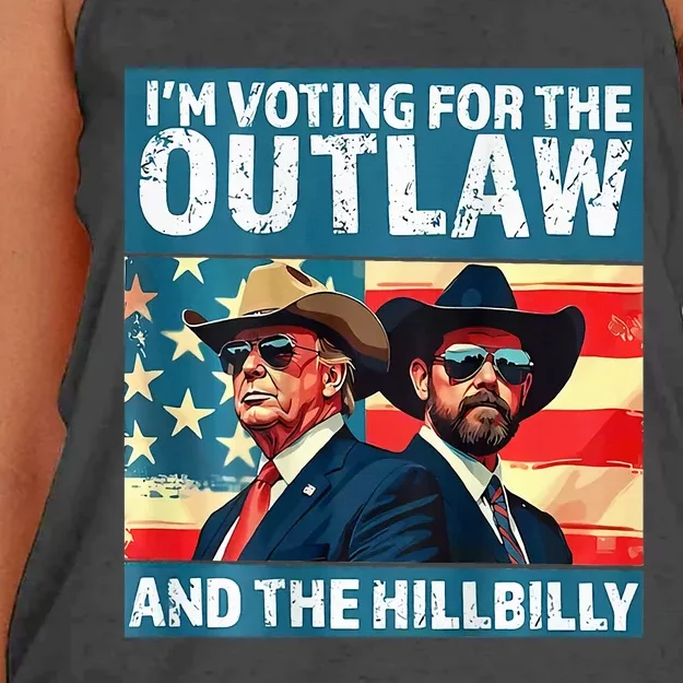 IM Voting For The Outlaw And The Hillbilly Women's Knotted Racerback Tank