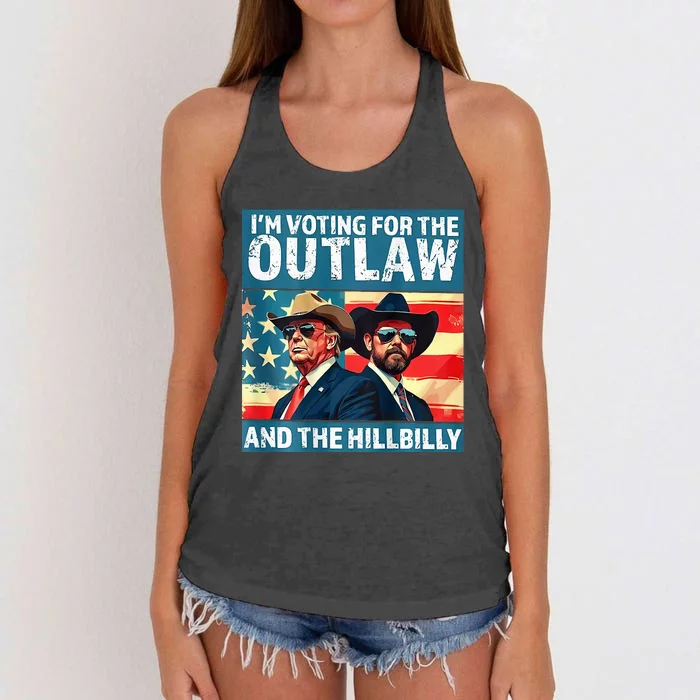 IM Voting For The Outlaw And The Hillbilly Women's Knotted Racerback Tank