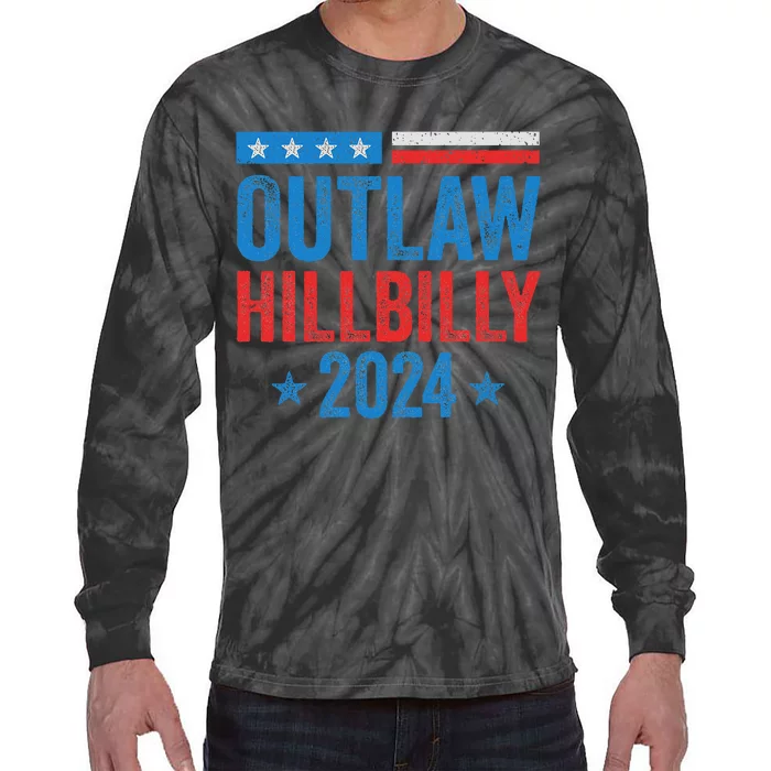 IM Voting For The Outlaw And The Hillbilly Trump Vance 2024 Tie-Dye Long Sleeve Shirt