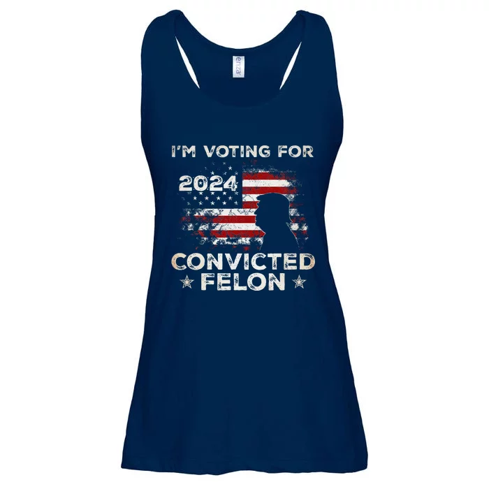 IM Voting For A Felon In 2024 Us Flag Convicted Felon Ladies Essential Flowy Tank