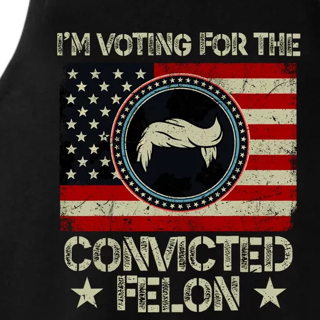 IM Voting For The Convicted Felon 2024 Ladies Tri-Blend Wicking Tank