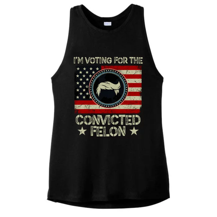 IM Voting For The Convicted Felon 2024 Ladies Tri-Blend Wicking Tank