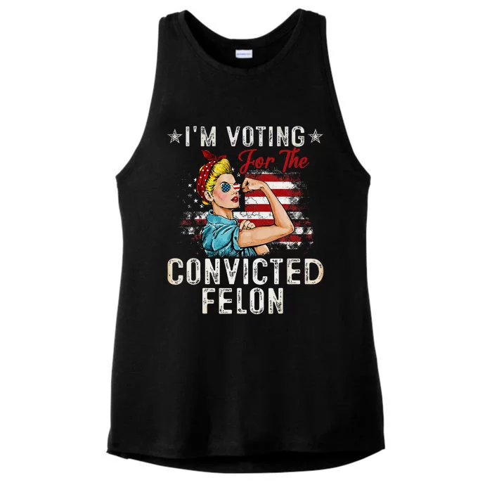 IM Voting For The Convicted Felon Ladies Tri-Blend Wicking Tank