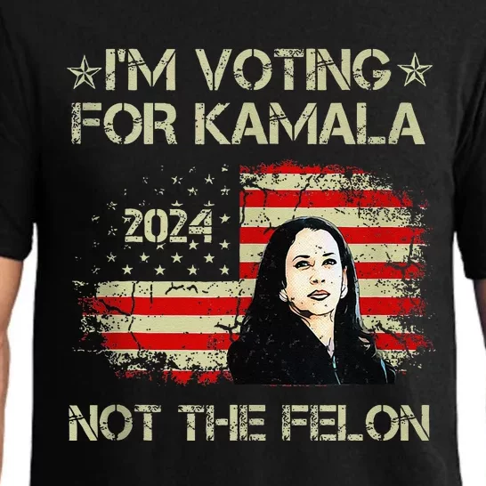 IM Voting For Kamala Harris 2024 Not The Felon Us Flag Pajama Set