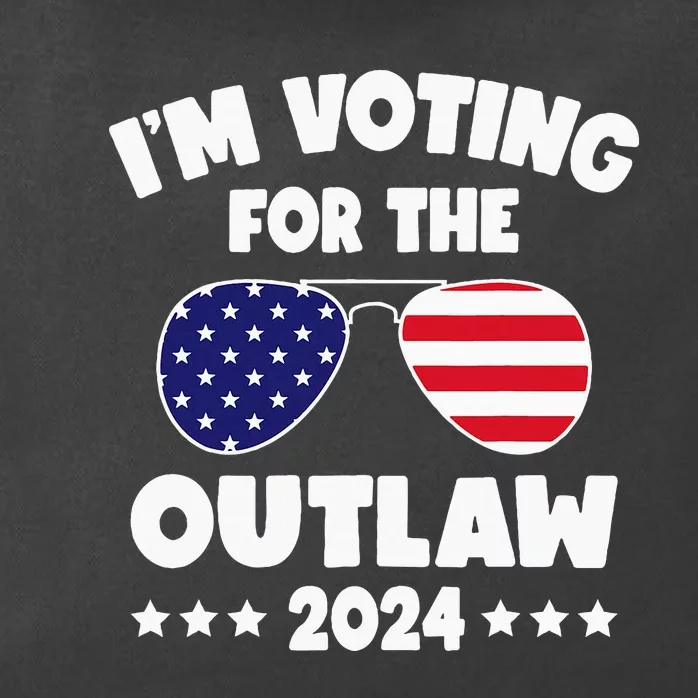 Im Voting For The Outlaw Funny Pro Trump Supporters 2024 Zip Tote Bag