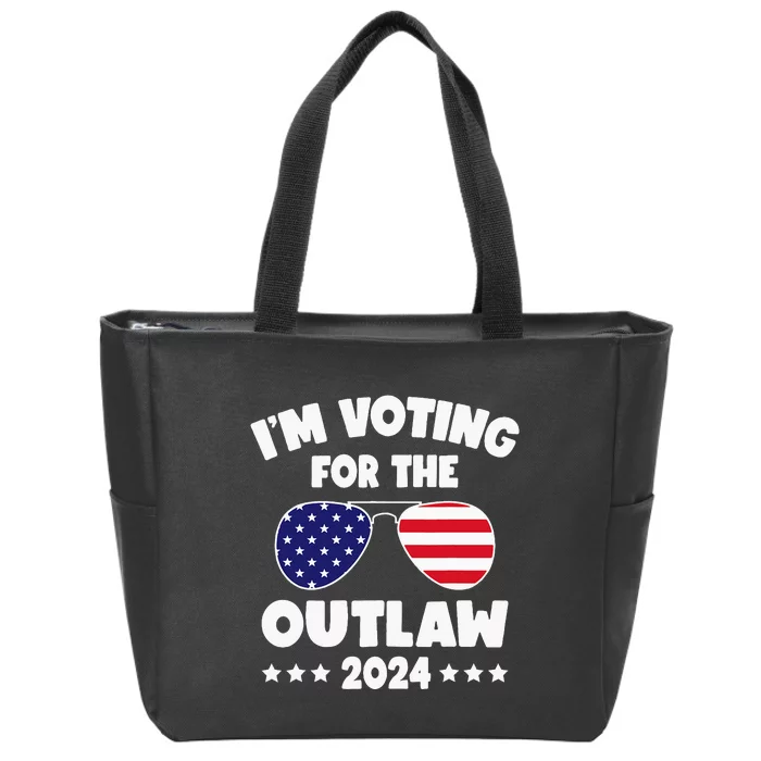 Im Voting For The Outlaw Funny Pro Trump Supporters 2024 Zip Tote Bag