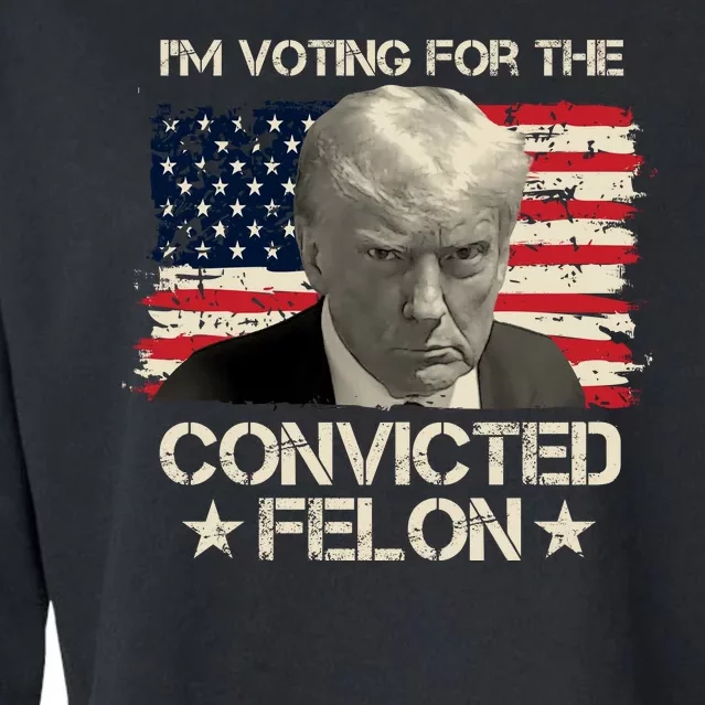 Im Voting For The Convicted Felon Trump Cropped Pullover Crew