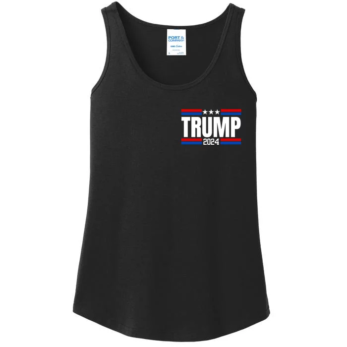 IM Voting For The Felon Trump For President 2024 Front & Back Ladies Essential Tank