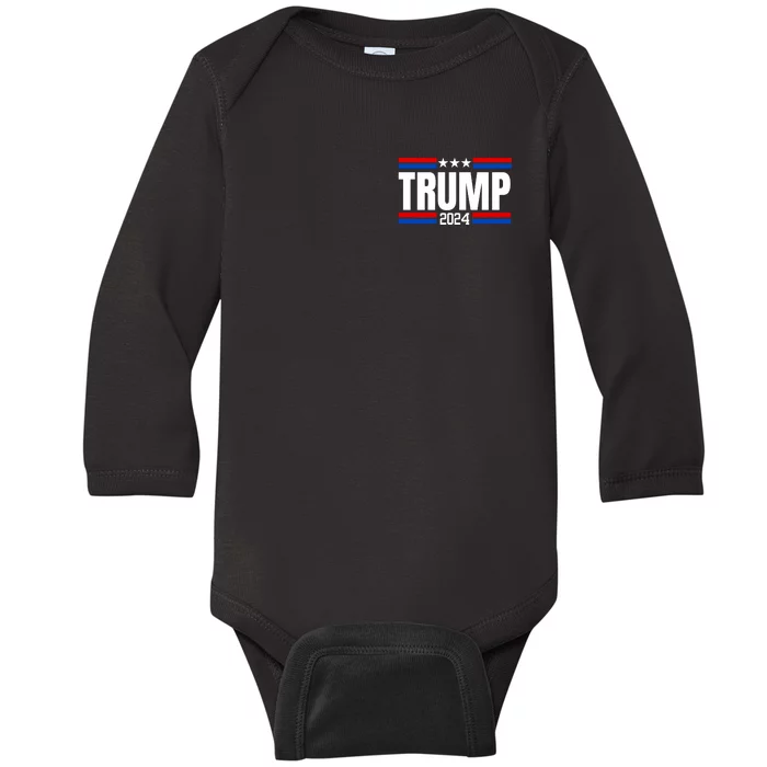 IM Voting For The Felon Trump For President 2024 Front & Back Baby Long Sleeve Bodysuit