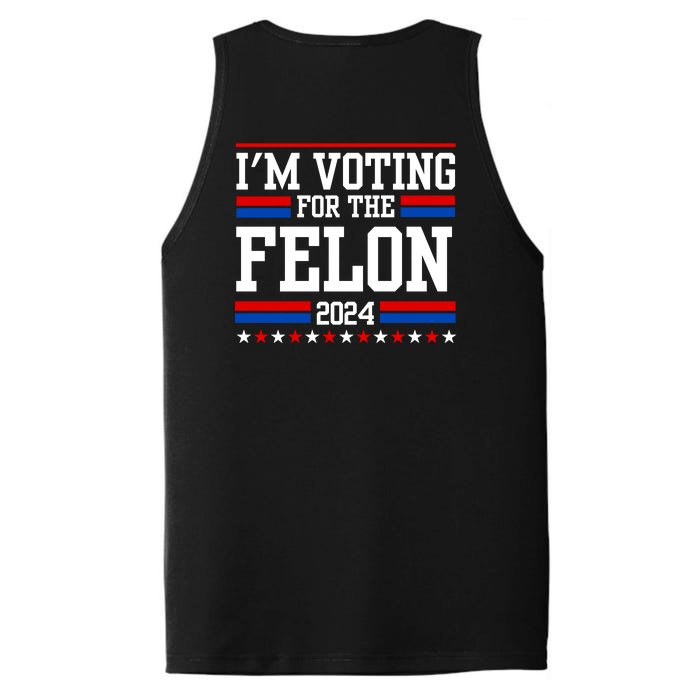 IM Voting For The Felon Trump For President 2024 Front & Back Performance Tank