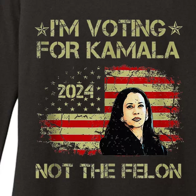 IM Voting For Kamala Harris 2024 Not The Felon Us Flag Womens CVC Long Sleeve Shirt