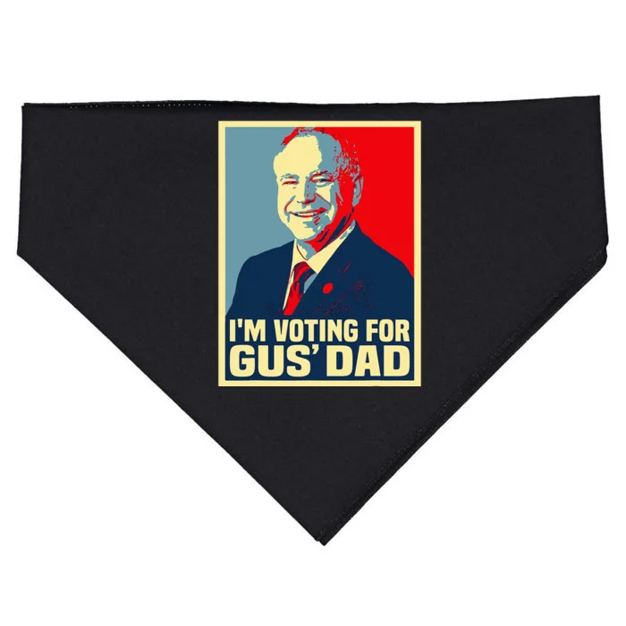 IM Voting For Gus Dad Vote Tim Walz 2024 Waltz USA-Made Doggie Bandana