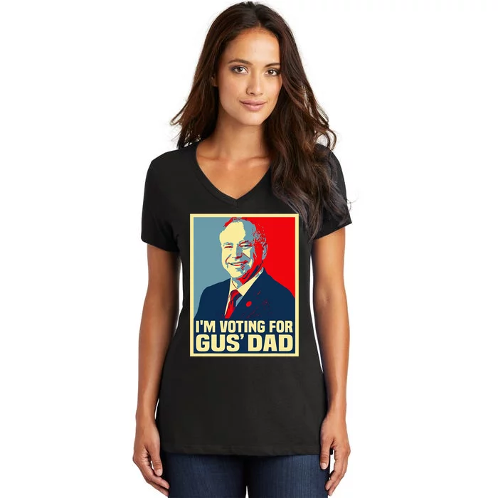 IM Voting For Gus Dad Vote Tim Walz 2024 Waltz Women's V-Neck T-Shirt